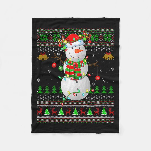 Manta Polar Golf Snowman Ugly Christmas Sweaters Golfing Golfe (Anverso)