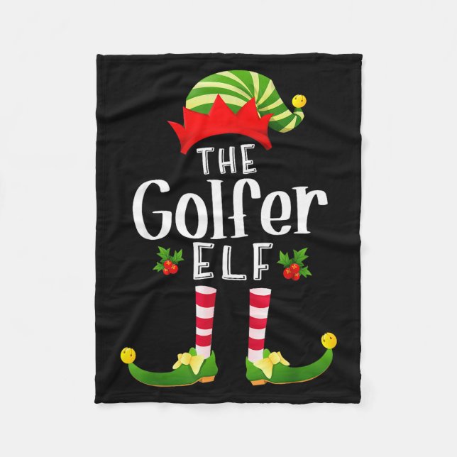 Manta Polar Golfer Christmas Elf Matching Pajama X-mas Party  (Anverso)