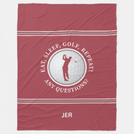 Manta Polar Golfer Deportes modernos Monograma Golf Ball Gris 