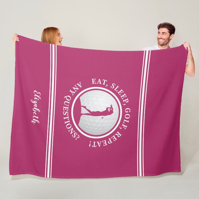 Manta Polar Golfer Moderna Monograma de Nombre Deportes Golf R (In situ)