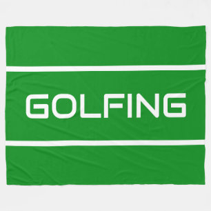 Manta Polar GOLFING Rayas Blancas Elegantes Sobre Verde Brilla