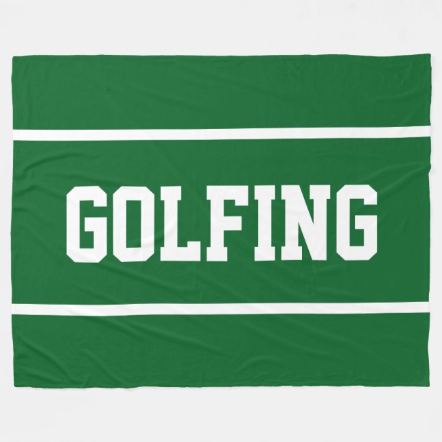 Manta Polar GOLFING Sporty White Text Stripes On Forest Green (Frente (Horizontal))