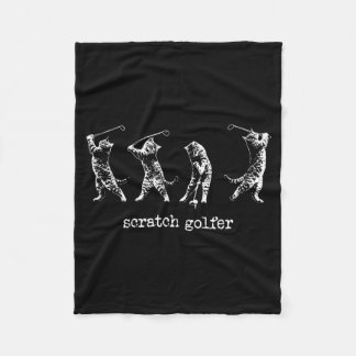 Manta Polar Golfista de gato golfista de arañazo vintage golf