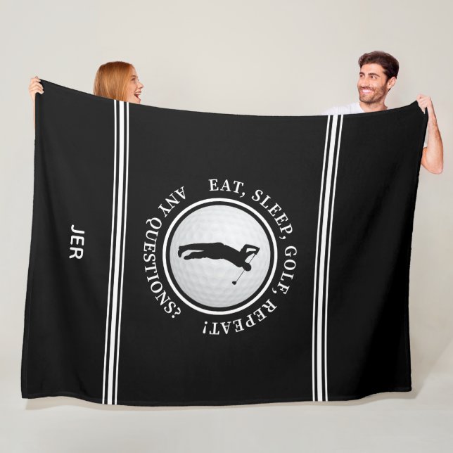 Manta Polar Golfista Deportes Modernos Monograma Golf Pro Negr (In situ)