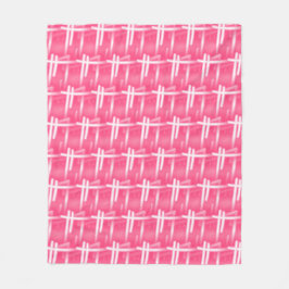 Manta Polar Golpea blanco sobre rosado