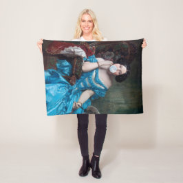 Manta Polar Goma de burbuja Diva en satén azul