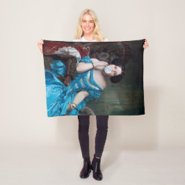 Manta Polar Goma de burbuja Diva en satén azul