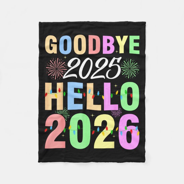 Manta Polar Goodbye 2025 Hello 2026 Christmas Lights Happy New (Anverso)