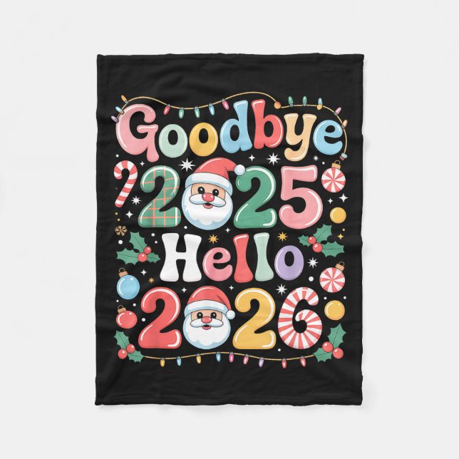 Manta Polar Goodbye 2025 Hello 2026 Christmas New Year Gift  (Anverso)