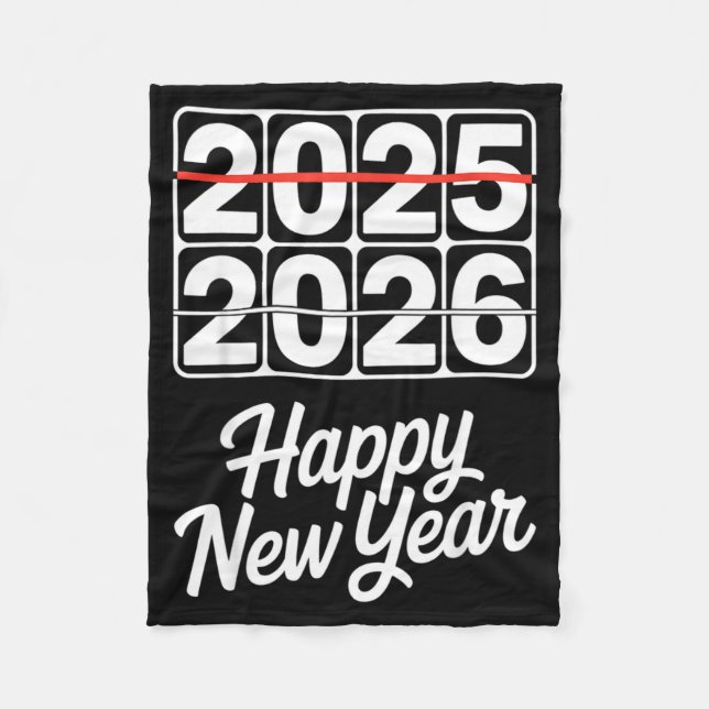 Manta Polar Goodbye 2025 Hello 2026 Clock Happy New Year Party (Anverso)