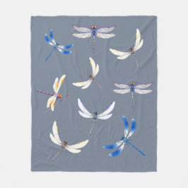 Manta Polar Gordas libélulas en vuelo en gris