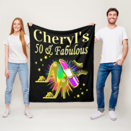 MANTA POLAR GORGEOUS GOLD PERSONALIZADO DE 50 AÑOS