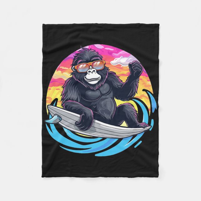 Manta Polar Gorila Lindo Surfeando  (Anverso)