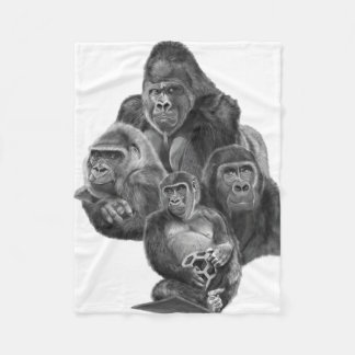 Manta Polar Gorilla Family Blanket ゴリラ家族のブランケット (GorillaLife)
