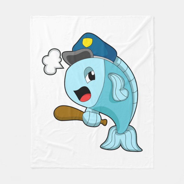 Manta Polar Gorra de Policía de Pesca (Anverso)