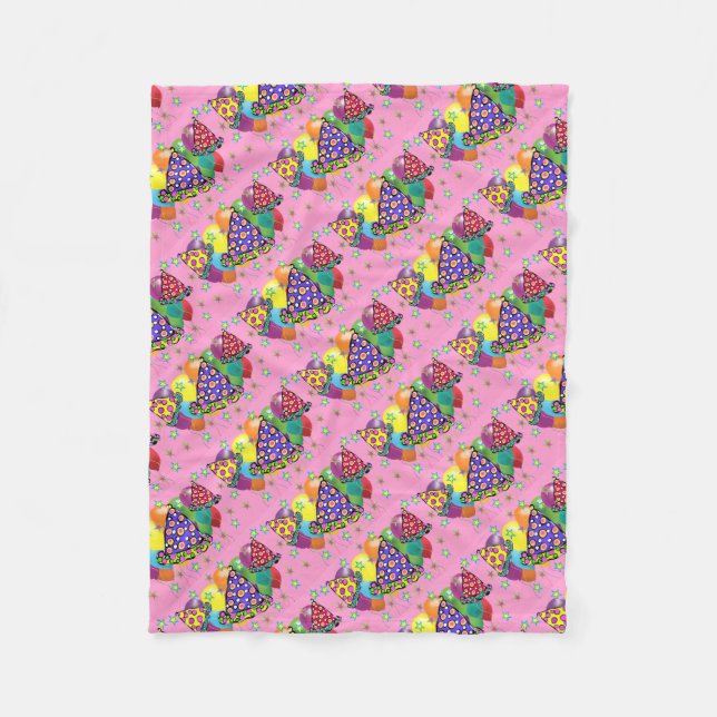 Manta Polar Gorras de Birthay Fiesta (Anverso)