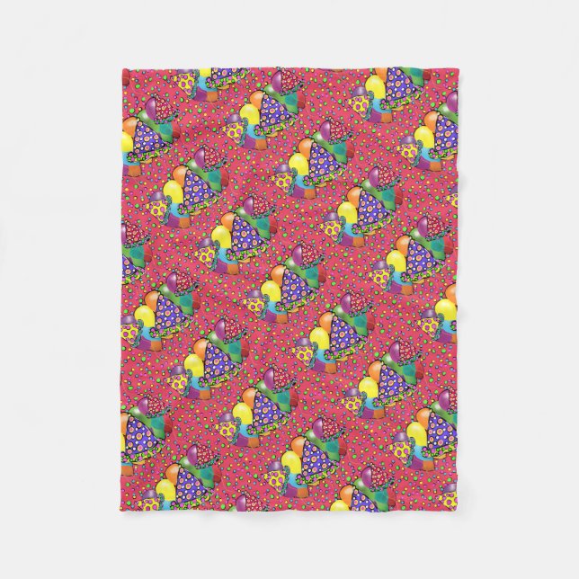 Manta Polar Gorras de Birthay Fiesta (Anverso)