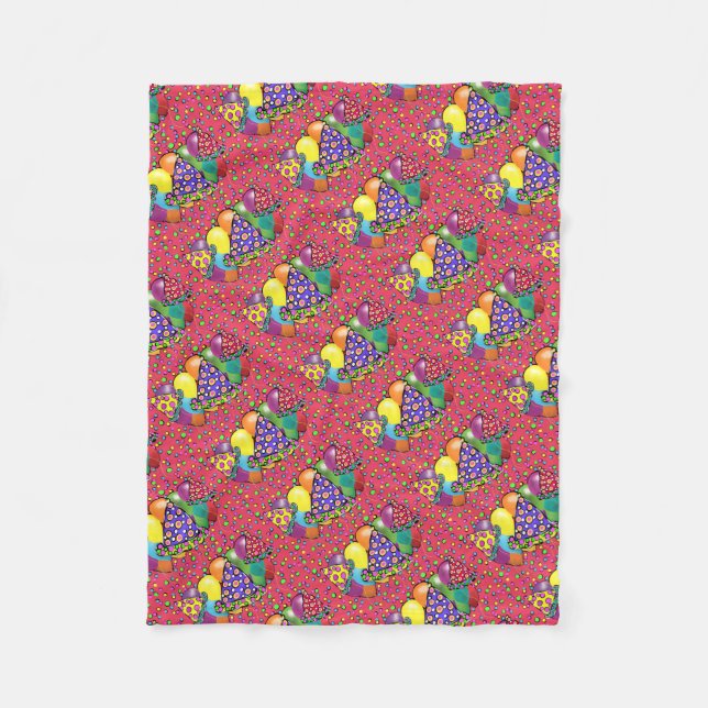 Manta Polar Gorras de Birthay Fiesta (Anverso)