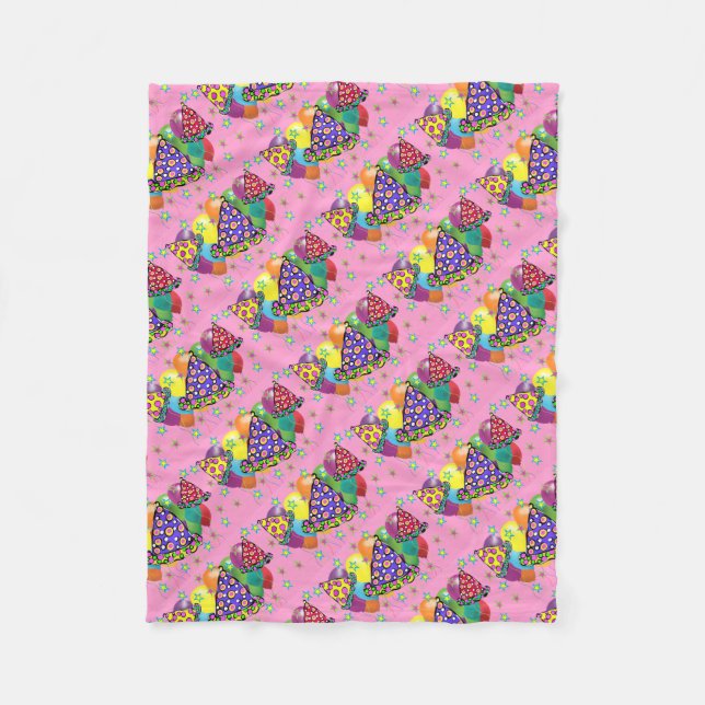 Manta Polar Gorras de Birthay Fiesta (Anverso)