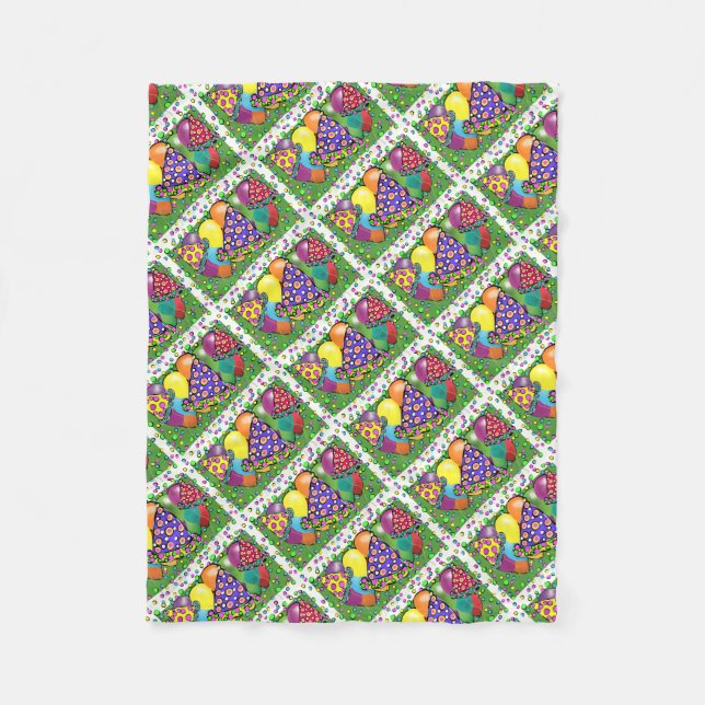 Manta Polar Gorras de Birthay Fiesta (Anverso)