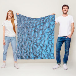 Manta Polar Gotas de lluvia suaves en vidrio azul