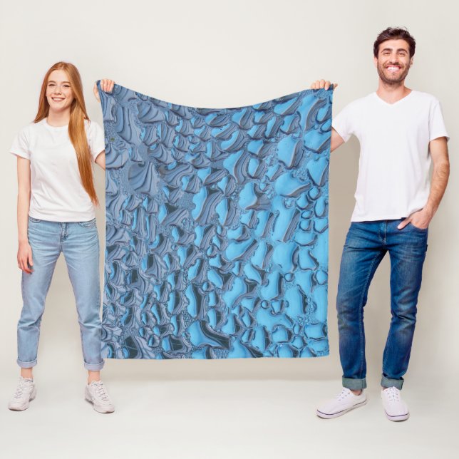 Manta Polar Gotas de lluvia suaves en vidrio azul (In situ)