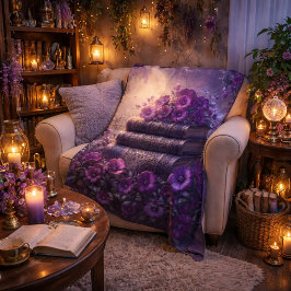 Manta Polar Gothic Book Purple Floral