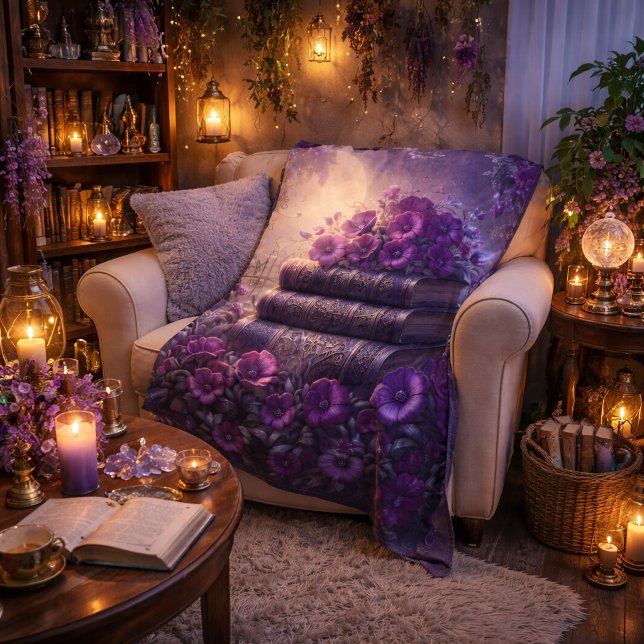 Manta Polar Gothic Book Purple Floral (Subido por el creador)