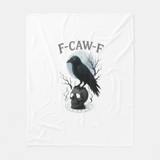 Manta Polar Gothic Crow F Caw F Raven Skull Halloween Graphic  (Anverso)