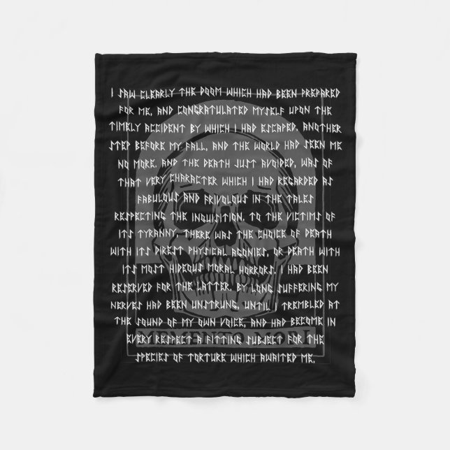 Manta Polar Gothic Edgar Allan E Memento Mori Skull Halloween  (Anverso)