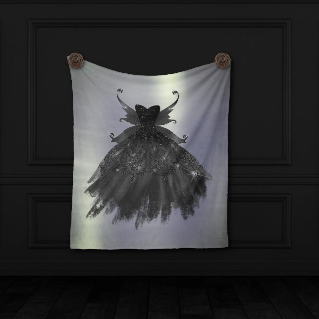 Manta Polar Gothic Fairy Black Gown | Vampy Glam Gótico Sheen (Subido por el creador)