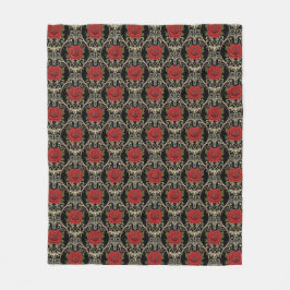 Manta Polar Gothic Roses Pattern
