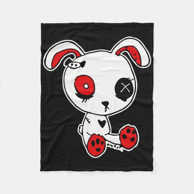 Manta Polar Gótico Bunny Lazy Halloween disstume asustado góti (Anverso)