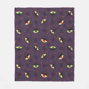 Manta Polar Gótico Ojos Brujería Púrpura Patrón Oculto
