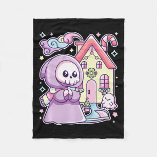 Manta Polar Gótico Pastel Grim Reaper Navidad Halloween Easy C