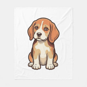 Manta Polar Grabado Antiguo Cachorro Beagle Arte Vectorial_1