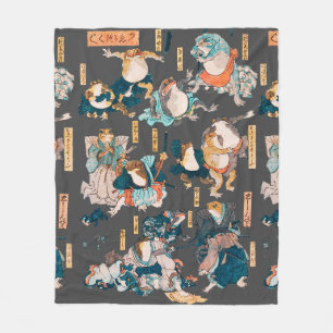 Manta Polar Grabado en madera de rana japonesa Kuniyoshi Ukiyo