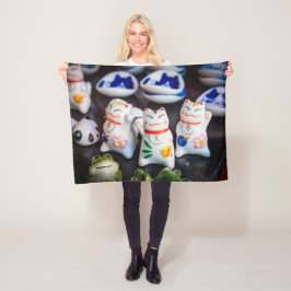 Manta Polar Grabando figuras de gatos