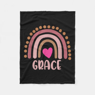 Manta Polar Grace Name Cute Personalized Heart Love Rainbow