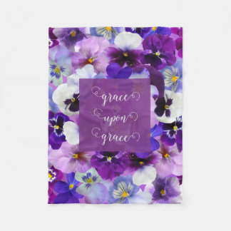 Manta Polar Grace Upon Grace Bible Verse Purple Flower