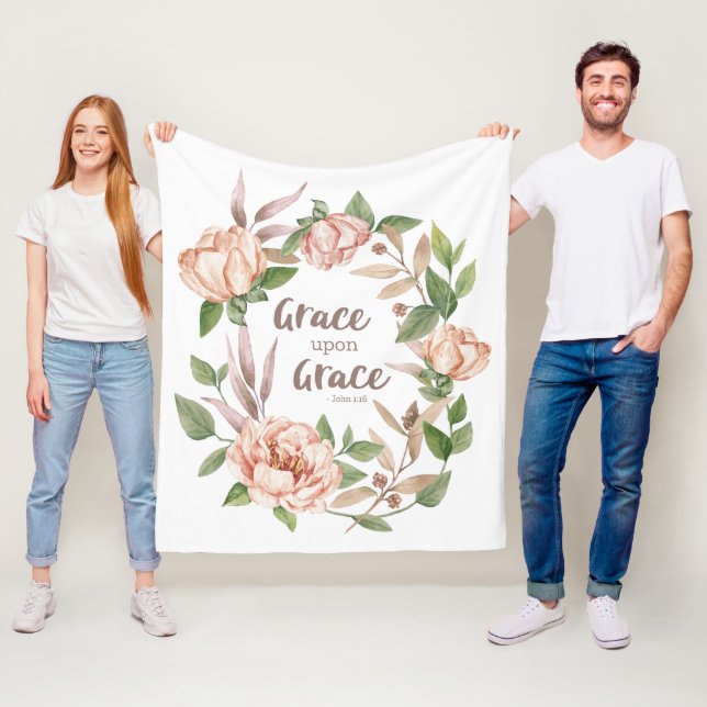 Manta Polar Grace Upon Grace - John 1:16 - Floral (In situ)
