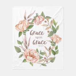 Manta Polar Grace Upon Grace - John 1:16 - Floral