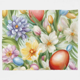 Manta Polar Graceful Apple Blossom, Tulips y Huevos de Pascua