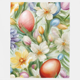 Manta Polar Graceful Apple Blossom, Tulips y Huevos de Pascua