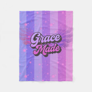 Manta Polar Gracia Hecha Rosa Retro y Fe Cristiana Morada