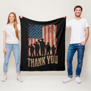 Manta Polar Gracias Día de los Veteranos Bandera Americana Vin