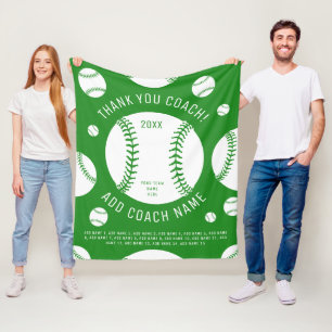 Manta Polar Gracias Equipo De Béisbol Coach Green Player Names