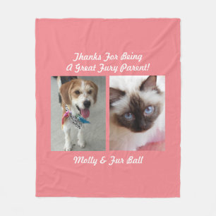 Manta Polar Gracias Gran Furia Mascota padre DIY Mensajes y no