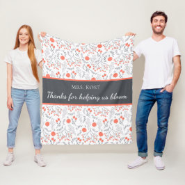 Manta Polar Gracias Por Ayudarnos A Bloom Teacher Fleece Blank