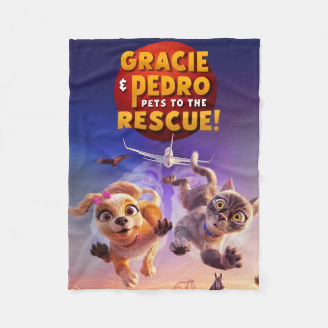Manta Polar Gracie y Pedro: ¡Mascotas al rescate! (Anverso)
